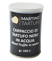 Carpaccio di tartufo nero in acqua